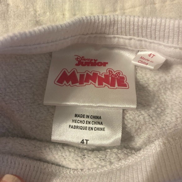 Christmas sale! Disney Minnie Mouse White Sweatshirt with Pink and Green Accents - Picture 3 of 4